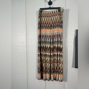 Chico's Women's Wide-Leg Multicolored Poly Pull On Palazzo Pants Size 2(L) EUC